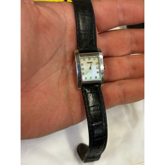 Fendi 078-7000L-294 Silver Tone white MOP Diamond Dial Womens Watch! main image 8